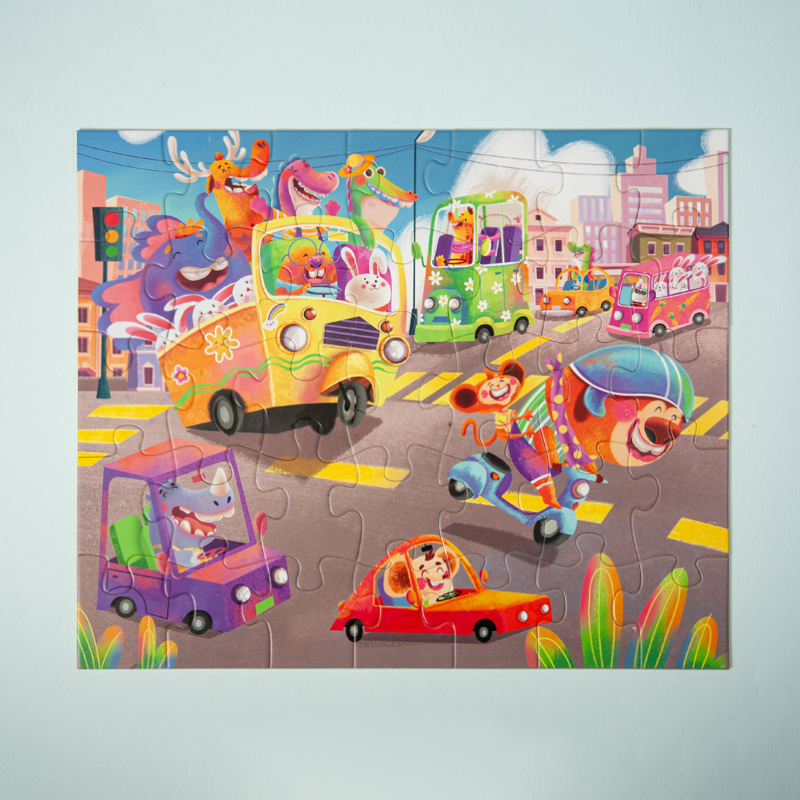 پازل کیدفنز حمل و نقل | 89 تکه Creative Level Box Kids Transportation | کد 2402